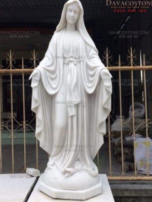 tượng đức mẹ ban ơn bằng đá cẩm thạch trắng
