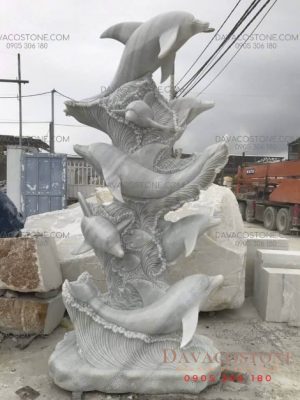 tượng cá heo bằng đá